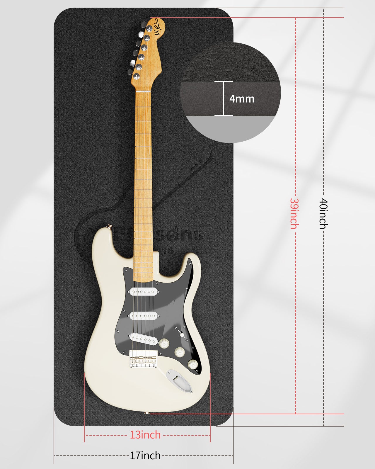 FA-16 Guitar Neck Rest and Guitar Mat, Guitar Cleaning Kit Tool with Dual Heights Support, TPE Material Workbench Mat, Repair and Maintenance Work Mat for Guitar Bass Banjo Mandolin Ukulele