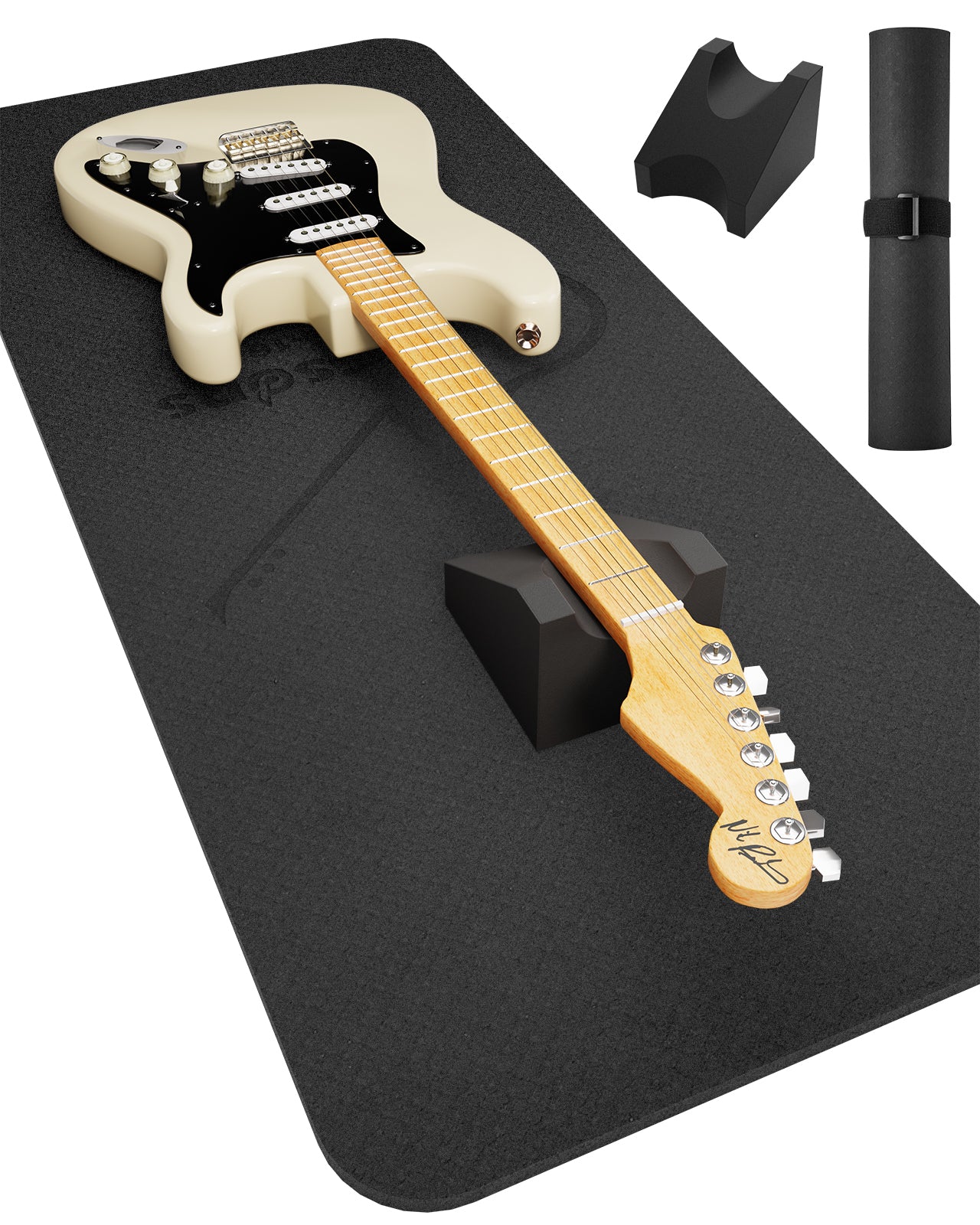 FA-16 Guitar Neck Rest and Guitar Mat, Guitar Cleaning Kit Tool with Dual Heights Support, TPE Material Workbench Mat, Repair and Maintenance Work Mat for Guitar Bass Banjo Mandolin Ukulele
