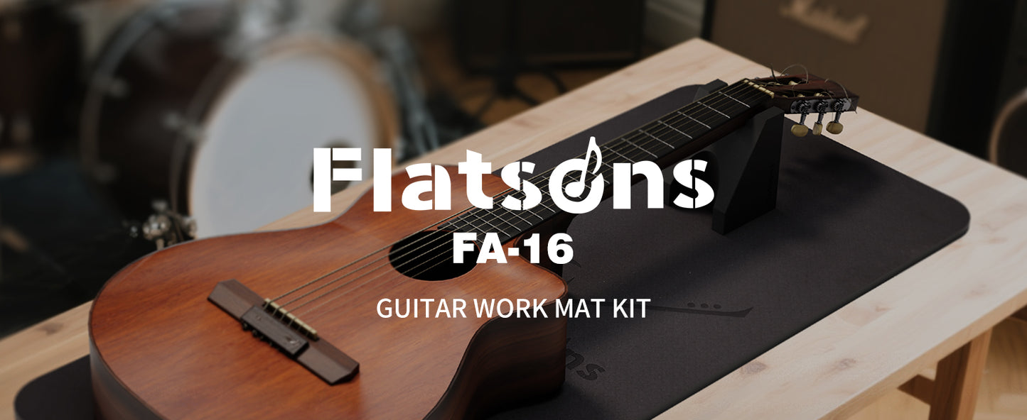 FA-16 Guitar Neck Rest and Guitar Mat, Guitar Cleaning Kit Tool with Dual Heights Support, TPE Material Workbench Mat, Repair and Maintenance Work Mat for Guitar Bass Banjo Mandolin Ukulele