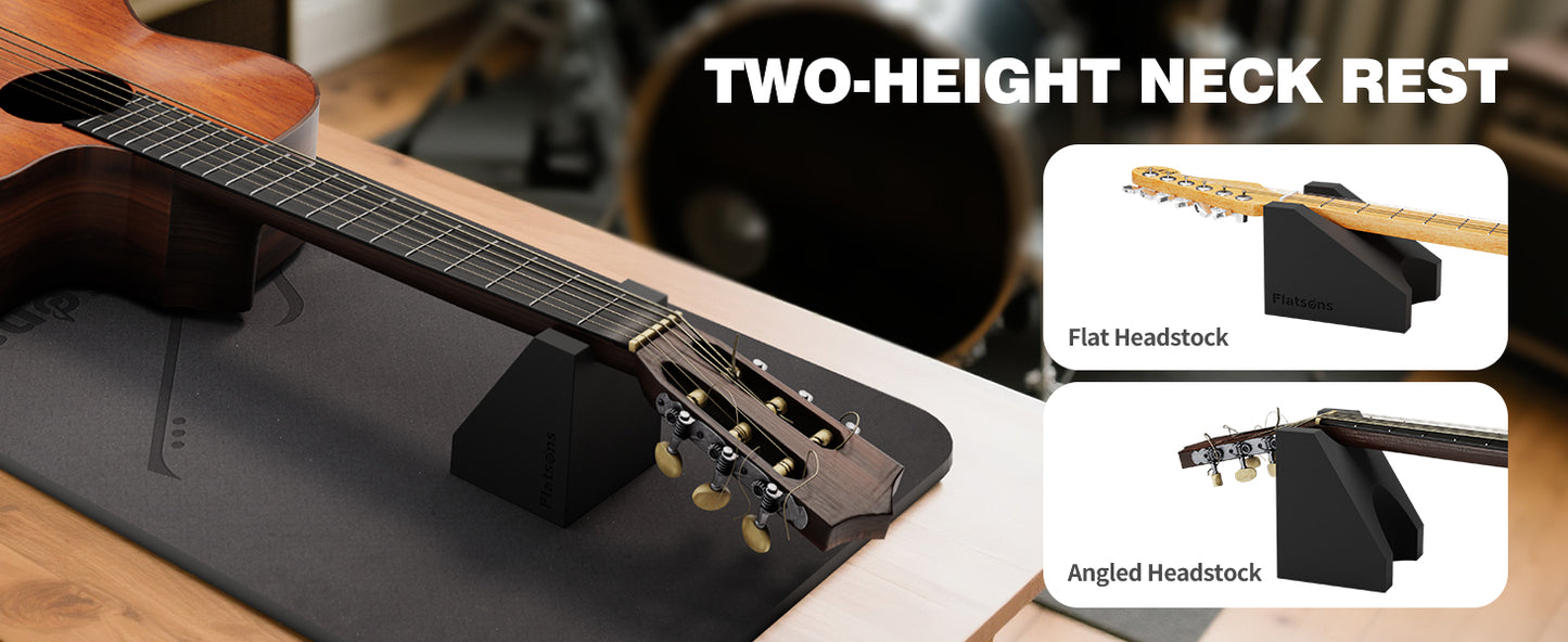 FA-16 Guitar Neck Rest and Guitar Mat, Guitar Cleaning Kit Tool with Dual Heights Support, TPE Material Workbench Mat, Repair and Maintenance Work Mat for Guitar Bass Banjo Mandolin Ukulele