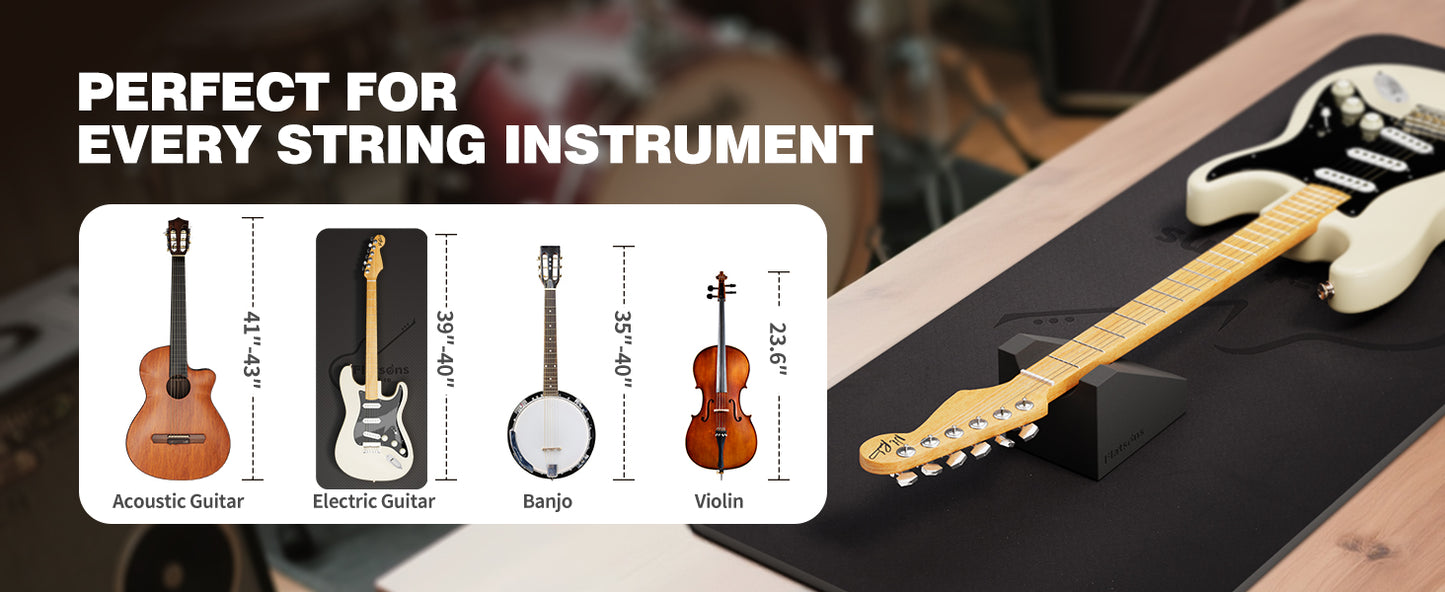 FA-16 Guitar Neck Rest and Guitar Mat, Guitar Cleaning Kit Tool with Dual Heights Support, TPE Material Workbench Mat, Repair and Maintenance Work Mat for Guitar Bass Banjo Mandolin Ukulele