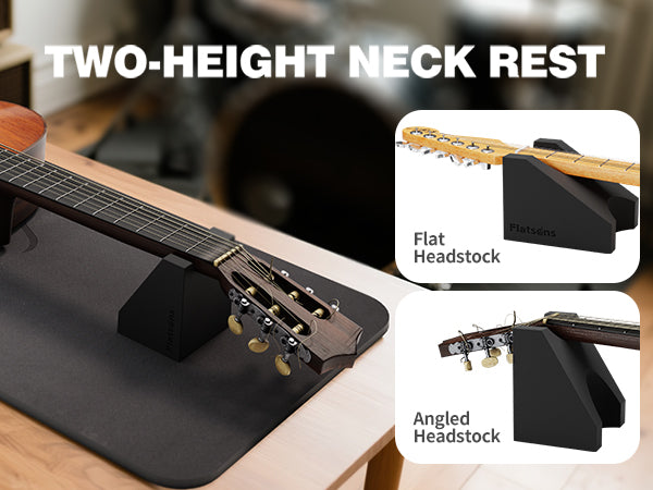 FA-16 Guitar Neck Rest and Guitar Mat, Guitar Cleaning Kit Tool with Dual Heights Support, TPE Material Workbench Mat, Repair and Maintenance Work Mat for Guitar Bass Banjo Mandolin Ukulele