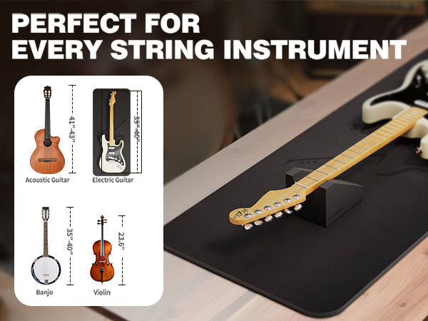 FA-16 Guitar Neck Rest and Guitar Mat, Guitar Cleaning Kit Tool with Dual Heights Support, TPE Material Workbench Mat, Repair and Maintenance Work Mat for Guitar Bass Banjo Mandolin Ukulele