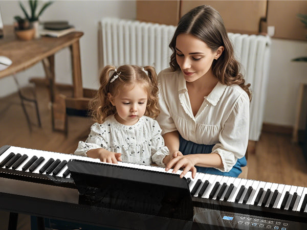 LIV-B01 Digital Piano Real Sampling, 88 Key Fully Weighted Keyboard Hammer Action, Sensitive Touch Electric Piano, USB-MIDI, Wooden Upright Piano for Adult, Beginner, Enthusiast (Black)