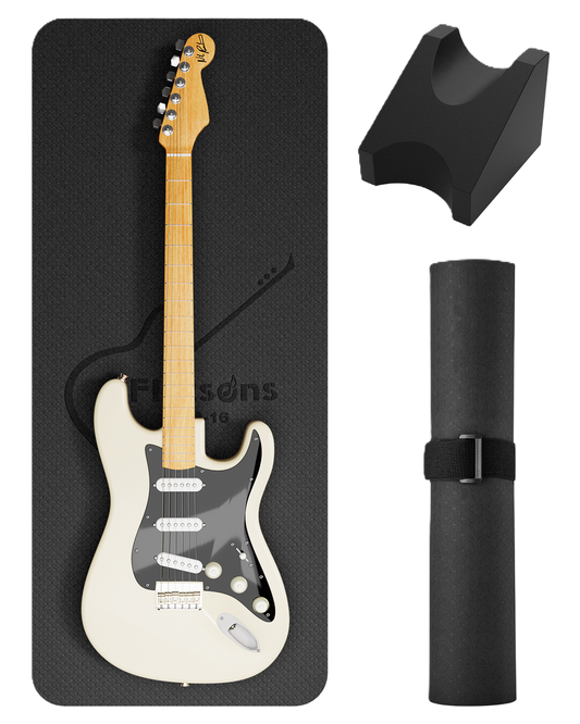 FA-16 Guitar Neck Rest and Guitar Mat, Guitar Cleaning Kit Tool with Dual Heights Support, TPE Material Workbench Mat, Repair and Maintenance Work Mat for Guitar Bass Banjo Mandolin Ukulele