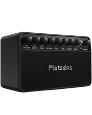 Flatsons FBA-20 Portable Electric Guitar Amp, 20W Rechargeable Desk Practice Guitar Combo Amplifier with Clean & Drive Channels, Delay Reverb EQ, OTG Recording, for Beginners, Home Use, Backyard Play