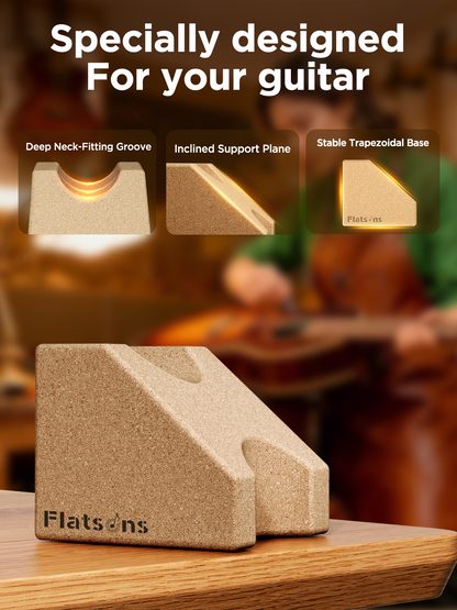 FA-19 Guitar Neck Rest, Two Heights Support Guitar Neck Cradle, Stable Trapezoid Design, Premium Cork Guitar Rest, Guitar Accessories for Guitar Workstation Ukulele Violin Banjo Mandolin