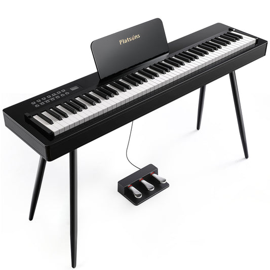LIV-B01 Digital Piano Real Sampling, 88 Key Fully Weighted Keyboard Hammer Action, Sensitive Touch Electric Piano, USB-MIDI, Wooden Upright Piano for Adult, Beginner, Enthusiast (Black)