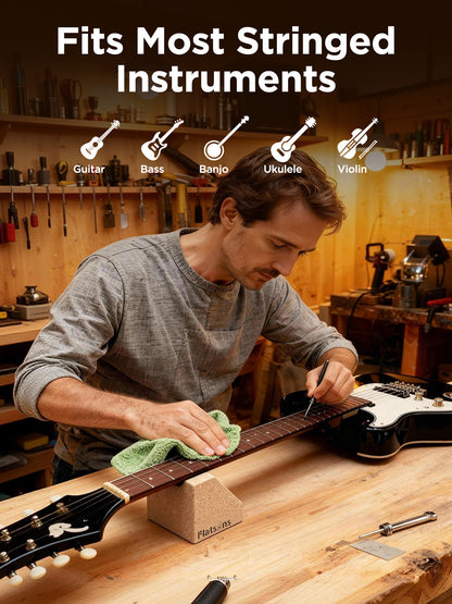 FA-19 Guitar Neck Rest, Two Heights Support Guitar Neck Cradle, Stable Trapezoid Design, Premium Cork Guitar Rest, Guitar Accessories for Guitar Workstation Ukulele Violin Banjo Mandolin