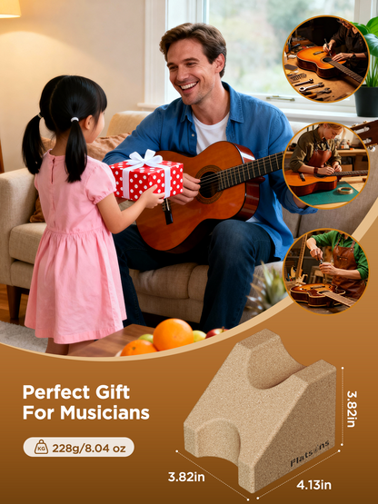 FA-19 Guitar Neck Rest, Two Heights Support Guitar Neck Cradle, Stable Trapezoid Design, Premium Cork Guitar Rest, Guitar Accessories for Guitar Workstation Ukulele Violin Banjo Mandolin