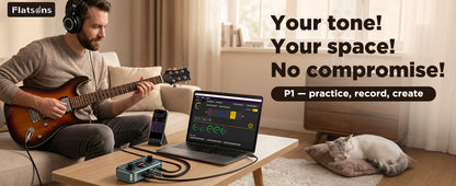 Flatsons P1 Portable Multi Effects Guitar Pedals, 80+ Effects & Amp Modeling, Rechargeable Multi Effects Processor for Electric Guitar, Wireless App Control, OTG Recording & IR Loading