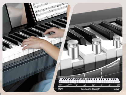 LIV-B01 Digital Piano Real Sampling, 88 Key Fully Weighted Keyboard Hammer Action, Sensitive Touch Electric Piano, USB-MIDI, Wooden Upright Piano for Adult, Beginner, Enthusiast (Black)